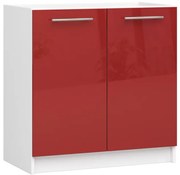 Spodná kuchynská skrinka pod drez OLIWIA S80 biela / červená, lesk