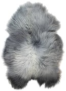 Šedá strieborná kože s čiernymi končekmi z Islandskej ovce Iceland grey - 115 * 75 * 5cm