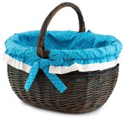 Nákupný kôš prútený provence s látkou Himmel I.š. 42 x hl. 34 x v. 23 / 36(cm)poslední kus skladem