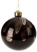 SKLENENÁ VIANOČNÁ BANKA NA STROMČEK SADA 4 KS (FI) 10 CM HNEDÁ