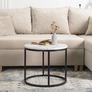 PROXIMA.store - Dizajnový konferenčný stolík CONNY FARBA: biely mramor, FARBA NÔH: čierna