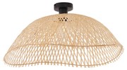 Art Deco stropné svietidlo čierne s prírodným bambusom 60 cm - Alka
