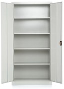 Univerzálna kovová skriňa, 90 x 40 x 185 cm, cylindrický zámok, svetlo sivá