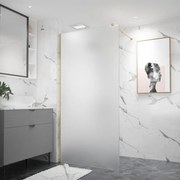 Erga Paris, sprchová zástena Walk-In 100x200 cm, 8mm sklo námraza, zlatý lesklý profil, ERG-V02-PARIS-100x200-FR-GD