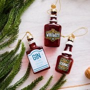 Vianočná dekorácia GIN v tvare fľašky 272084 (2 ks)