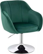 LuxuryForm DESIGN Stolička AVOLA VELUR na striebornom tanieri - zelená