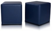 INTERMEDIC SK - Taburetka BLOCK 40x40 cm z ekokože | multifunkčný vak, podnožka, kocka Farba: E11 - Modrá tmavá (Ekokoža)