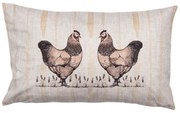 Béžová obliečka na vankúš so sliepočkami Happy Easter - 30*50 cm