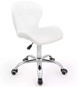LuxuryForm DESIGN Stolička LIVIO na striebornej podstave s kolieskami - biela