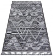Koberec MAROC P657 Romby zygzak marokánsky shaggy čierny / sivý