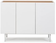 Biela nízka komoda v dekore duba 110x85 cm Arista – Teulat