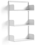 Nástenný regál SHAPE, zákl. sekcia, oceľ. police, 1237x800x300 mm, biely