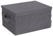 Sivý látkový úložný box s vekom 35x26x19 cm Soft Storage – Bigso