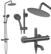 Rea Lungo, sprchová súprava s termostatickou batériou, grafitová, REA-P6386