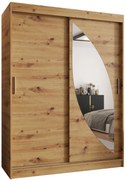 Šatníková skriňa 150 cm Milain (dub artisan). Akcia -20%. Vlastná spoľahlivá doprava až k Vám domov. 1125999
