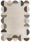 Sivobéžový ručne tkaný vlnený koberec 200x290 cm Mia Scallop Frame – Flair Rugs