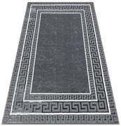 Koberec ALLURE 1960 grécky kľúč / rám, štruktúrovaný / glamour, sivý
