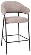 Barová stolička do kuchyne s opierkou na nohy Bianca, čalúnená, sivá