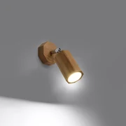 Bodové svietidlo Zeke, 1x drevené tienidlo, (možnosť polohovania)