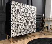 Komoda Erupcio 177 cm a komoda Erupcio 120 cm mozaika čierno-biela set