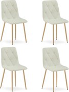 Set štyroch jedálenských stoličiek LIBRA béžové / hnedé nohy (4 ks)