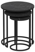 Odkladací stolík Gloria Black, 3 ks