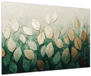 Obraz - Zlato-zelené listy (90x60 cm)