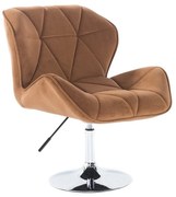 LuxuryForm DESIGN Stolička MILANO VELUR na striebornom tanierii - medová