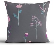 Bavlnená obliečka na vankúš Renforcé 40 × 40 cm - Vlčie maky tmavo šedé