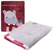 Detská deka HIPPO 100x140 cm vínová