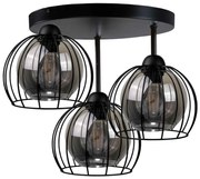 Prisadený luster SOLO BLACK 3xE27/60W/230V pr. 30 cm