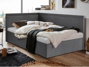 Rohová posteľ Travis ľavá120x200, šedá látka%