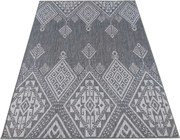 DY Obojstranný sivý koberec s geometrickým vzorom Zara 13 Rozmer: 80x150 cm