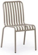 Kovová bistro stolička RIVA, na vonkajšie použitie, béžová