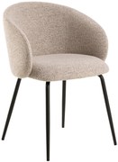 CLARA Béžová Latte (látka Monza 60)/čierne nohy – MODERNÁ ČALÚNENÁ  KRESLOVÁ STOLIČKA DO OBÝVAČKY/JEDÁLNE/KANCELÁRIE LOFT