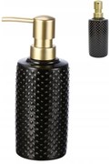 Erga Madrid, keramický dávkovač mydla, čierna-zlatá matná, ERG-SEP-10DOZMADRBLAC