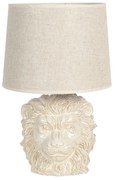 Béžová stolná lampa s hlavou leva - Ø 30 * 49 cm E27 / max 1 * 60W