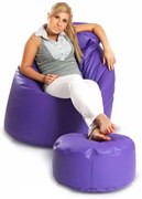 INTERMEDIC SK - Sedací vak Mega Sako z ekokože 135x85 cm | relaxačné a pôrodné kreslo, 335 l Farba: E07 - Fialová (ekokoža)