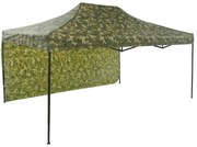 Rýchlorozkladací nožnicový stan 3x4,5m – oceľový, 1 bočná plachta, Maskáčová