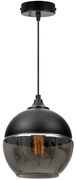 Závesné svietidlo Oslo, 1x čierne/grafitové sklenené tienidlo