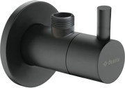 Deante Deante, okrúhly uhlový ventil s keramickou hlavou a filtrom 1/2" - 3/8", čierna matná, DEA-VFA_N62R