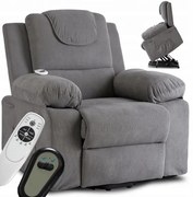 Masážne kreslo s funkciou vstávania MARCOS sivé