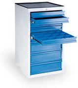 Prístavný dielenský zásuvkový kontajner na náradie GD, 9 zásuviek, 1100 x 570 x 590 mm, modrá