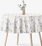 Goldea okrúhly obrus valencia - levanduľová záhrada Ø 100 cm