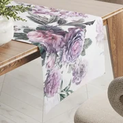 Biante Dekoračný behúň na stôl BM-009 Veľké fialové kvety 20x140 cm