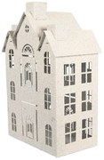 Béžový antik kovový svietnik domček Vintage House - 26*16*40 cm