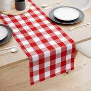 Goldea behúň na stôl 100% bavlna - veľké červeno-biele kocky 50x120 cm