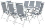 Livarno home Hliníkový záhradný rozkladací stôl Houston + Hliníkové kreslo Houston s vysokým operadlom, 8 kusov  (800008267)
