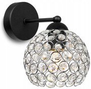 Nástenné svietidlo Crystal 1, 1x strieborné krištáľové tienidlo