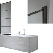 BPS-koupelny Jednodielna vaňová zástena PR02 BL 70x140 čierna